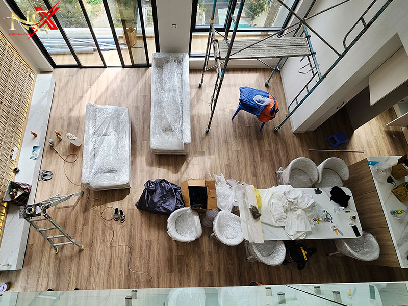 Nệm Ghế Xinh hoàn thiện bàn giao đồ rời nội thất căn hộ Duplex Quận 2